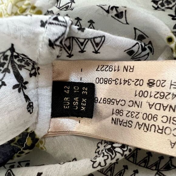 Massimo Dutti silk blend Tribal Print Boho Blouse size 10 - Picture 5 of 8